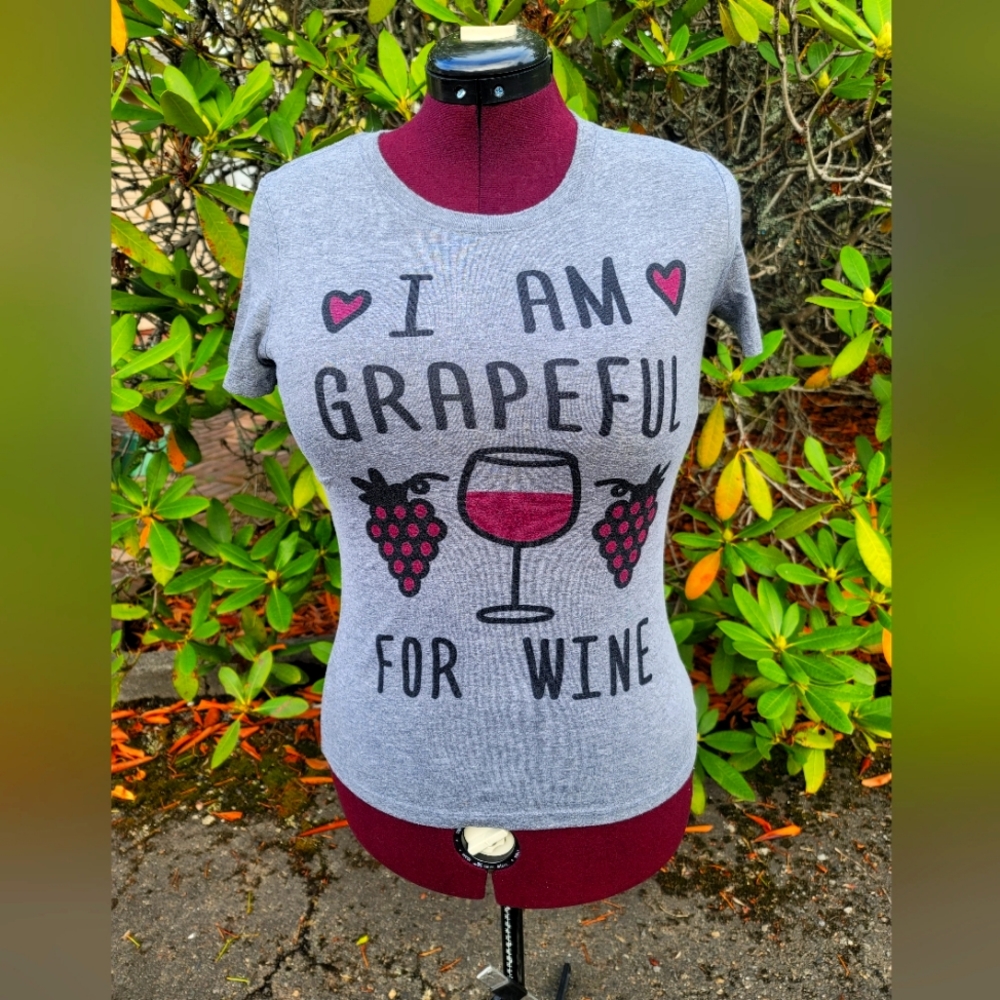 I am Grapeful for Wine - Women's Fitted T-shirt | LookHuman